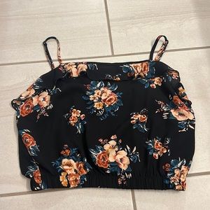 Target floral cropped tank, scrunched bottom, xs